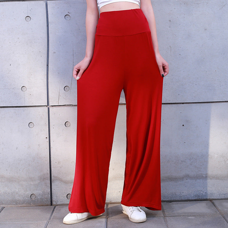 Women'S Pajama Pants Wide Leg Hakama Loose High Waist Home Sports Yoga Pants