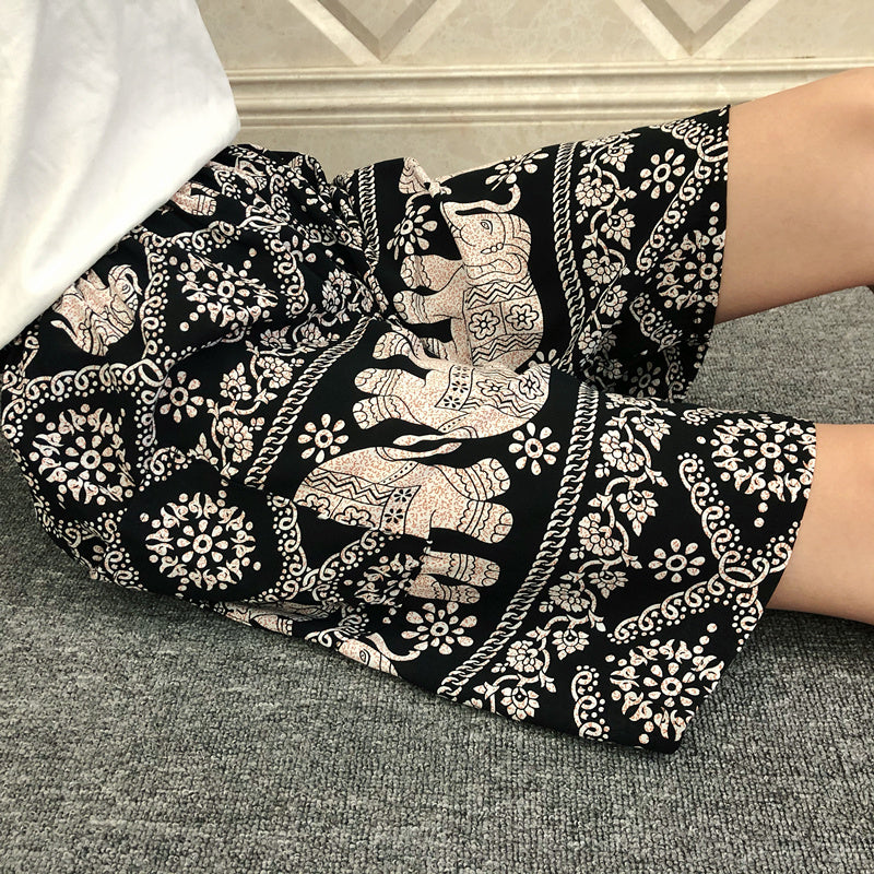 Summer Women's Pajama Pants Cotton Silk Shorts Home Loose