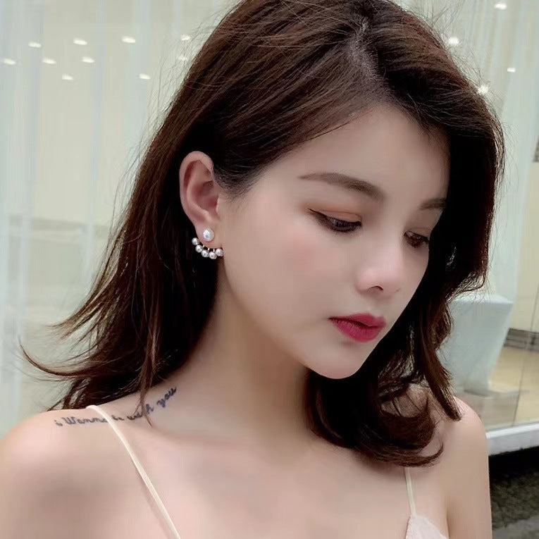 Pearl Personality And Fashion Fan Shaped Stud Earrings