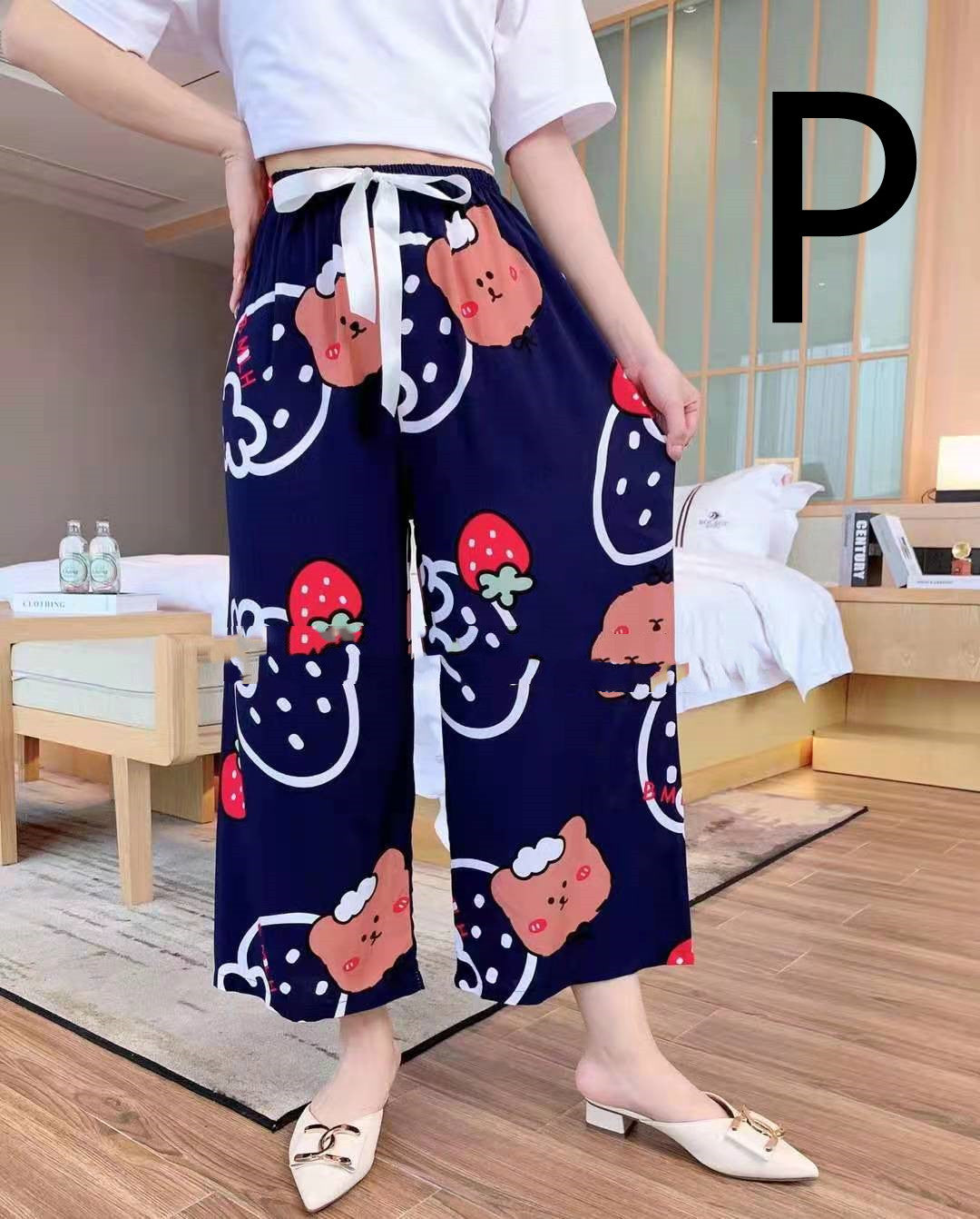 Cotton Silk Pajama Pants, Thin Cotton Silk Wide-leg Pants, Home