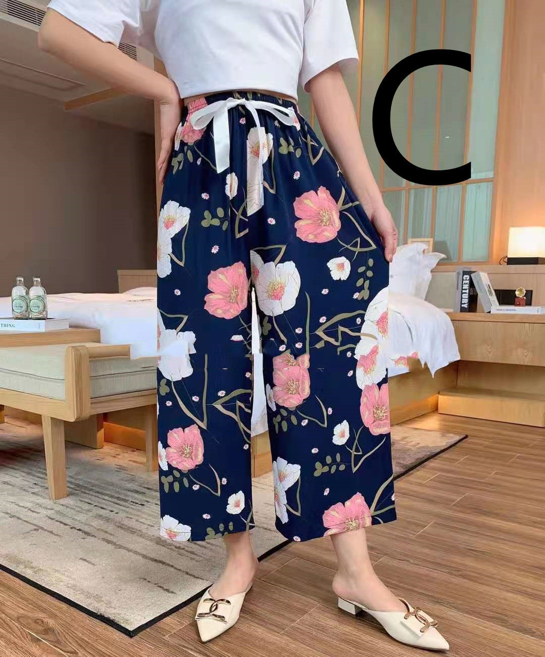 Cotton Silk Pajama Pants, Thin Cotton Silk Wide-leg Pants, Home