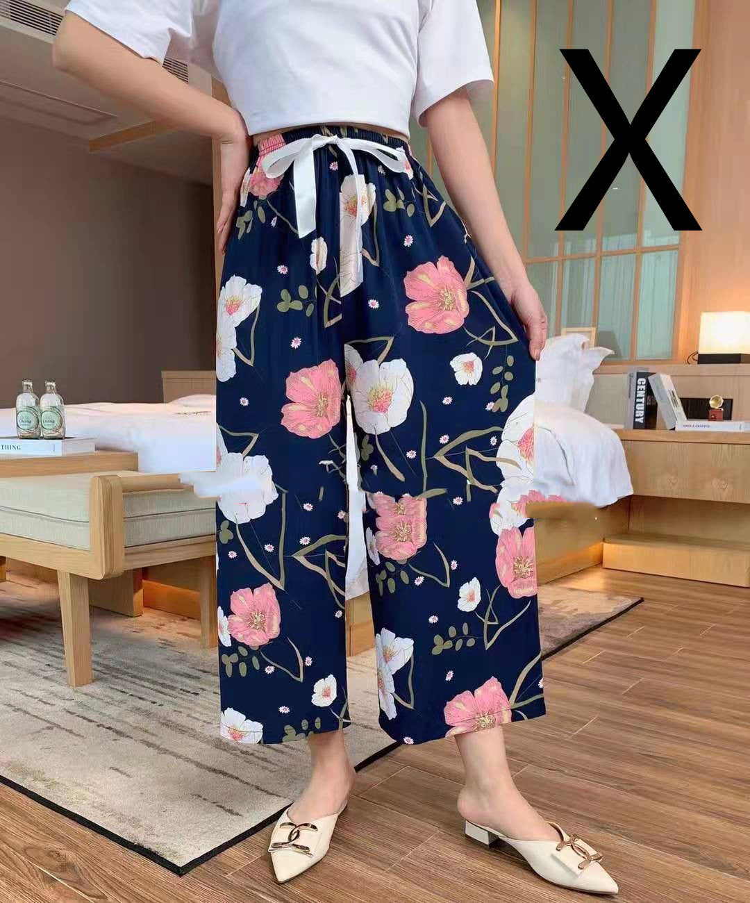 Cotton Silk Pajama Pants, Thin Cotton Silk Wide-leg Pants, Home