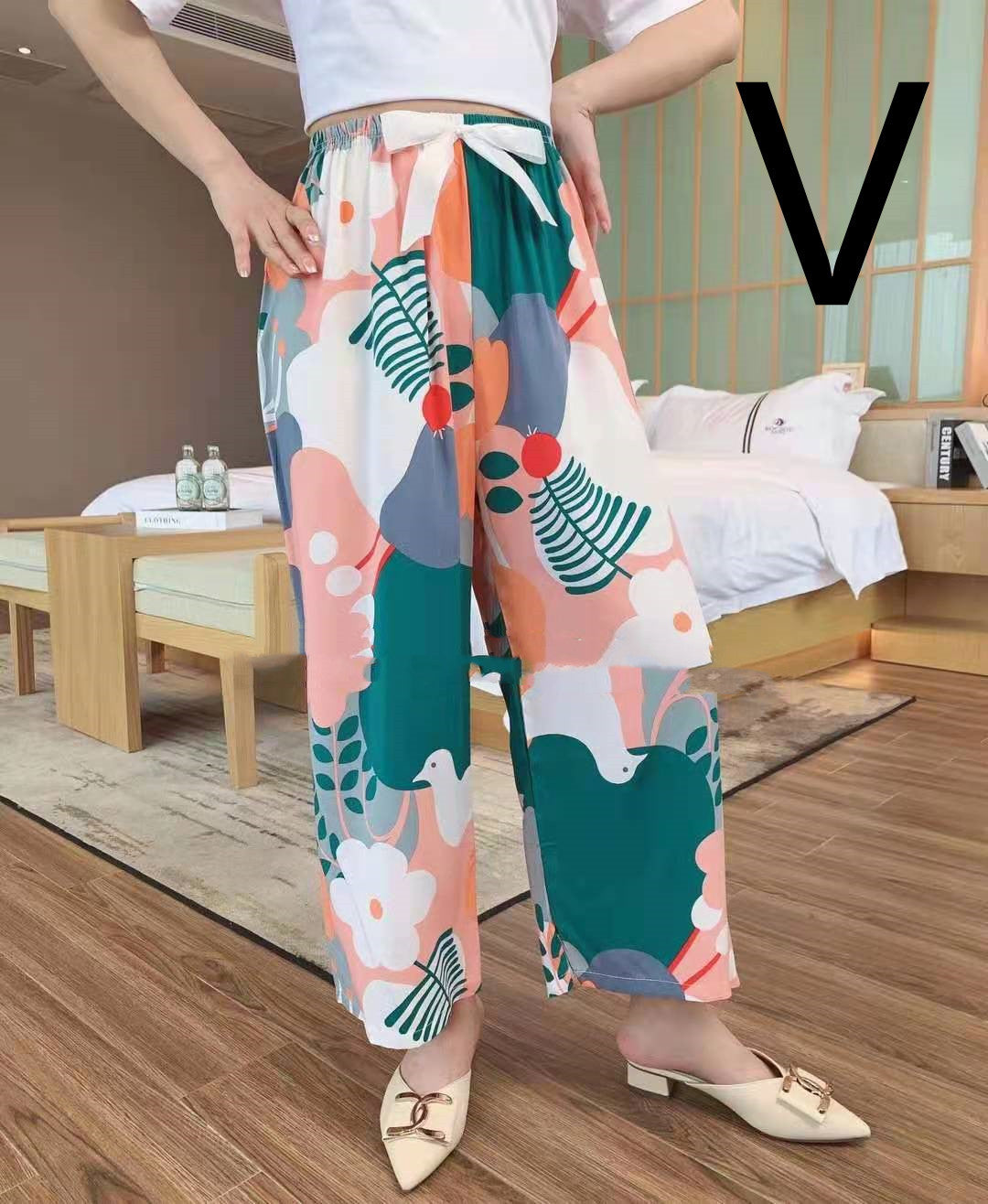 Cotton Silk Pajama Pants, Thin Cotton Silk Wide-leg Pants, Home