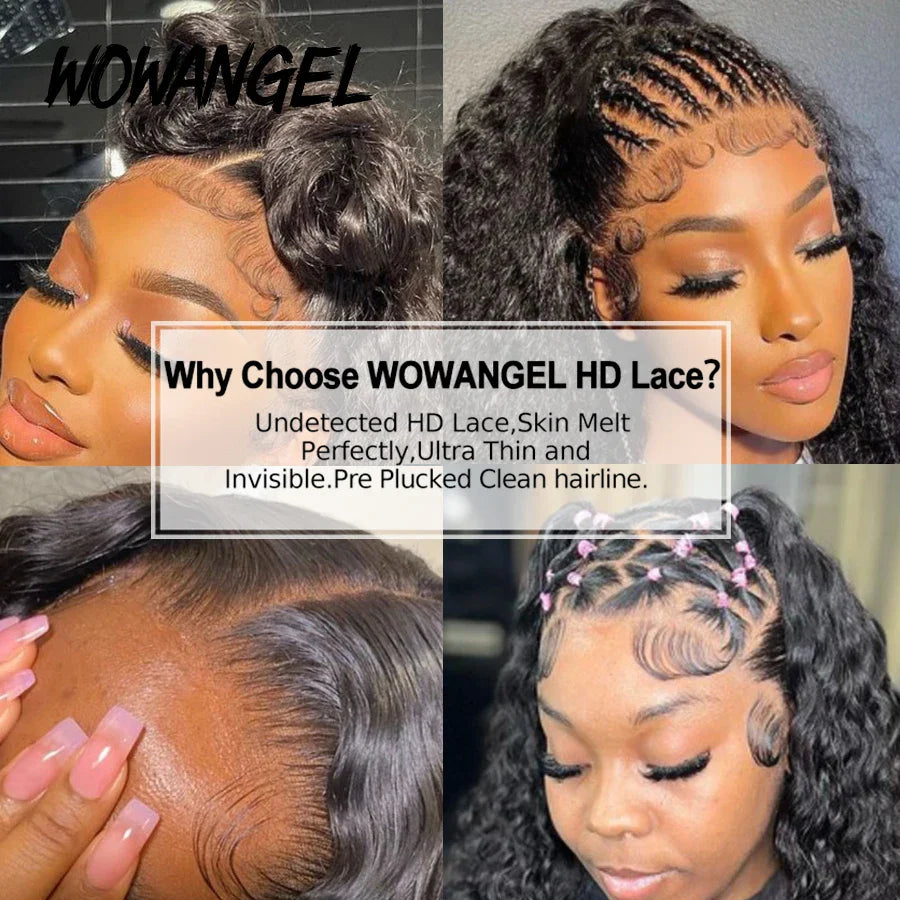 250% Afro Kinky Curly Wigs Real HD Lace Front Wigs Melt Skins Deep Curly 13x6 Full Frontal Human Hair Wigs Glueless For Woman