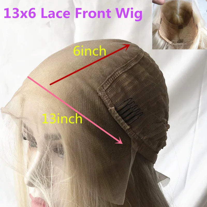 Ashy Blonde Ombre Curly Human Hair Wig Dark Roots 13x4/13x6 Lace Front Wig for Women 200% Long Kinky Curly Wig Remy Hair 30"