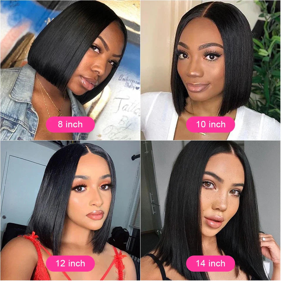 Wow Angel 250% Short Bob Wigs Glueless Wigs Ready to Go 5x5 HD Lace Closure Human Hair Wigs Pre Plucked Melt All Skins For Woman