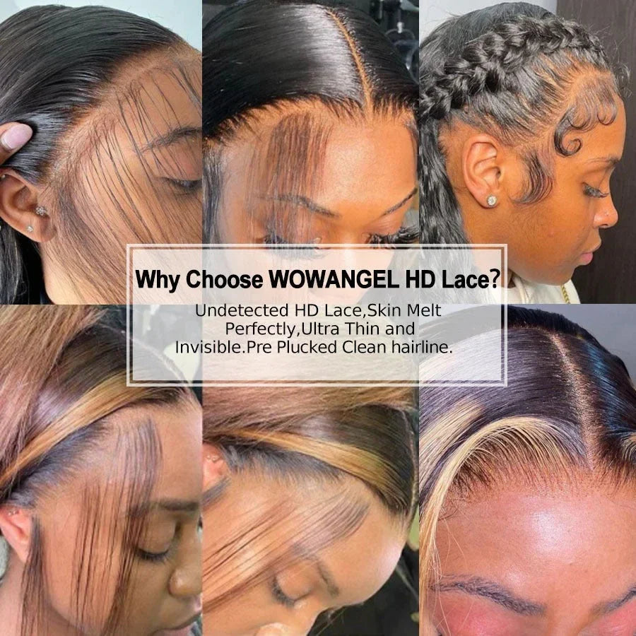 34inch Real HD Lace Front Wig Pre Plucked Straight Wigs 13x6 HD Transparent Lace Frontal Human Hair Wig Brazilian Hair For Woman