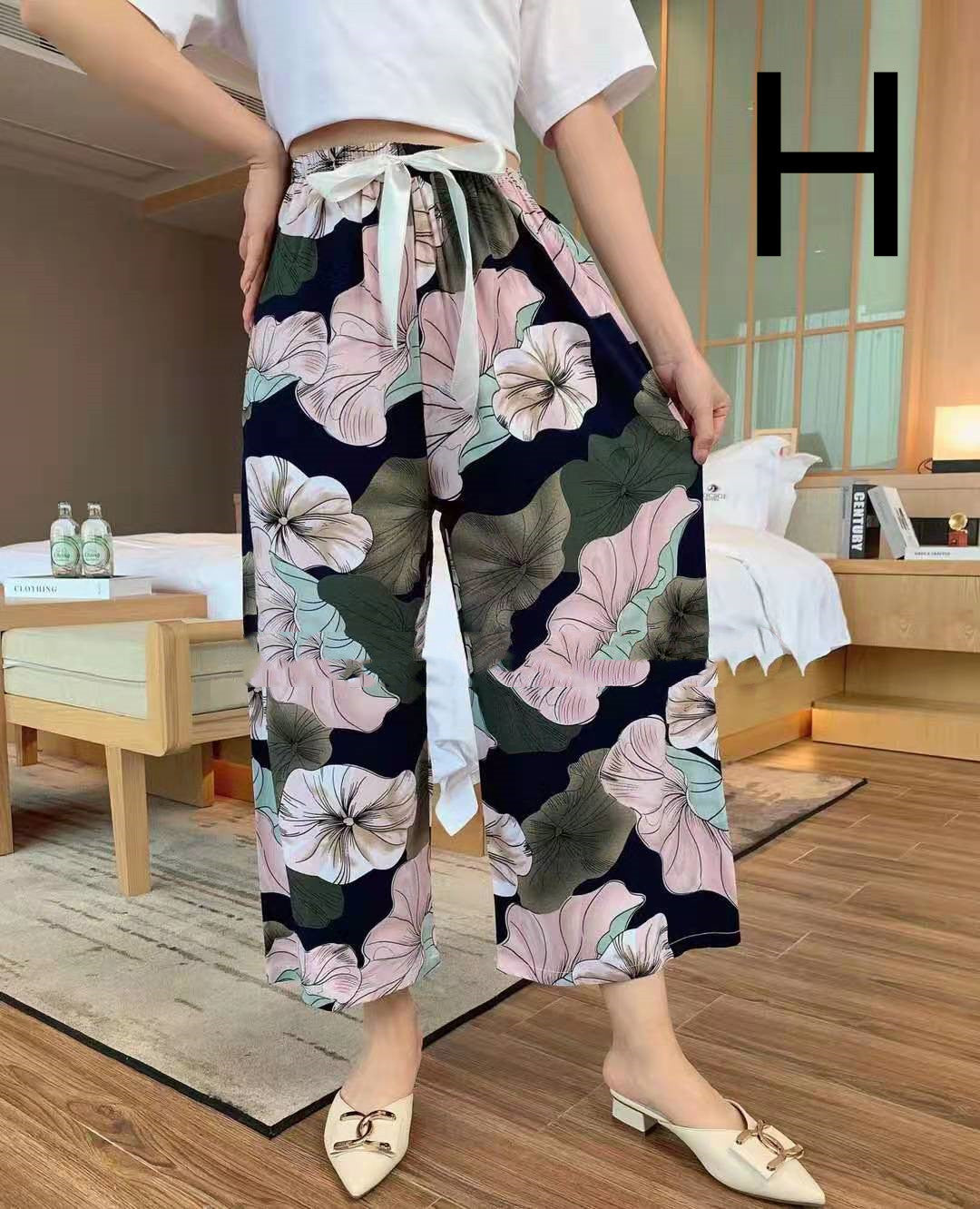 Cotton Silk Pajama Pants, Thin Cotton Silk Wide-leg Pants, Home