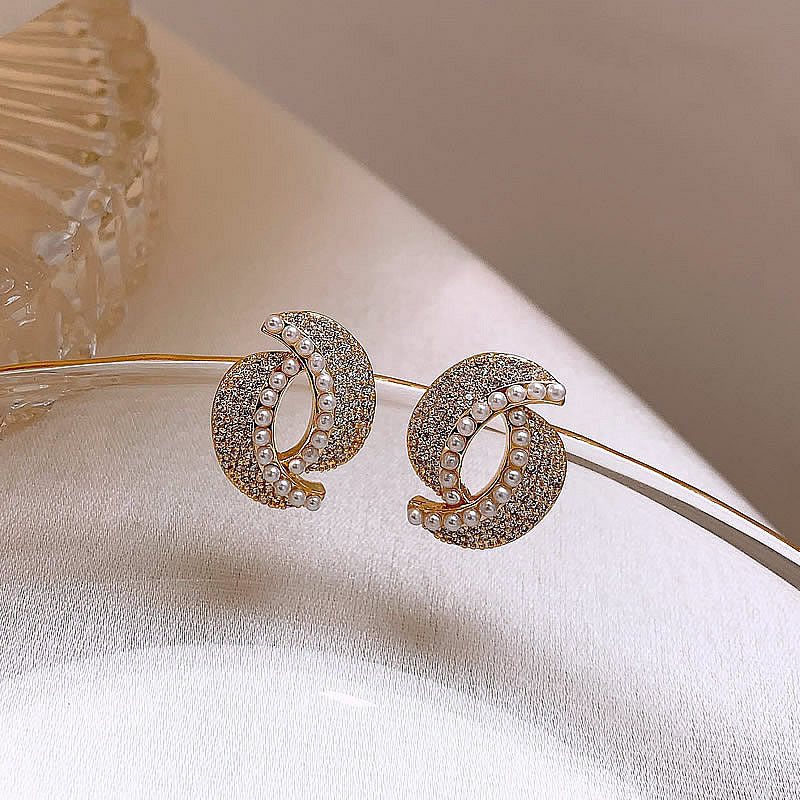 Full-jeweled Stud Earrings Women
