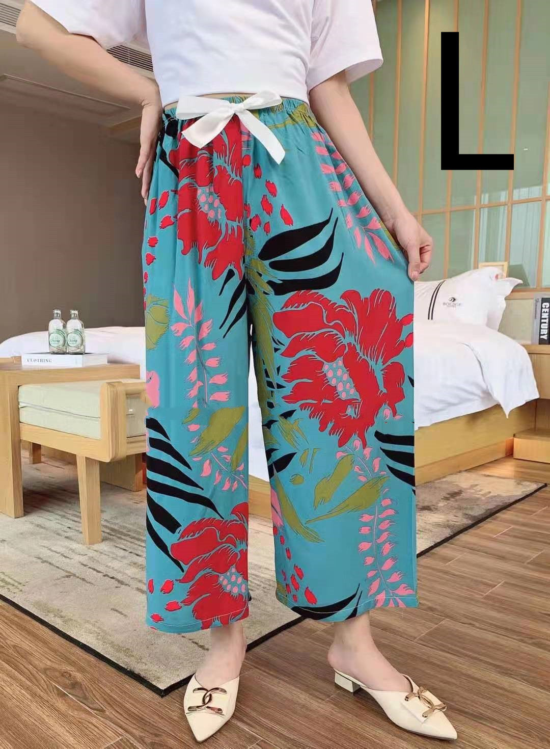 Cotton Silk Pajama Pants, Thin Cotton Silk Wide-leg Pants, Home