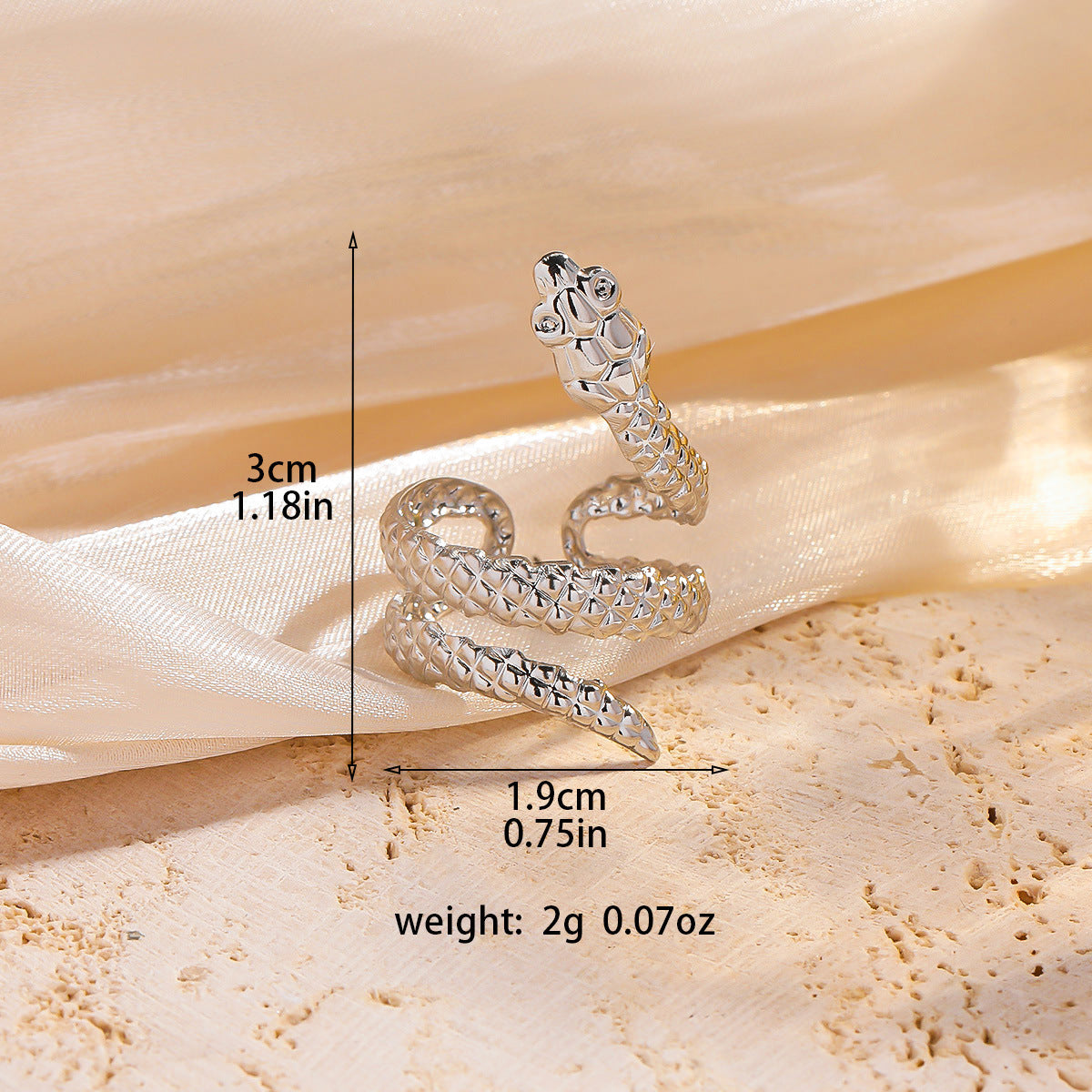 French Style European And American Design Open Snake Ring Personality Simple