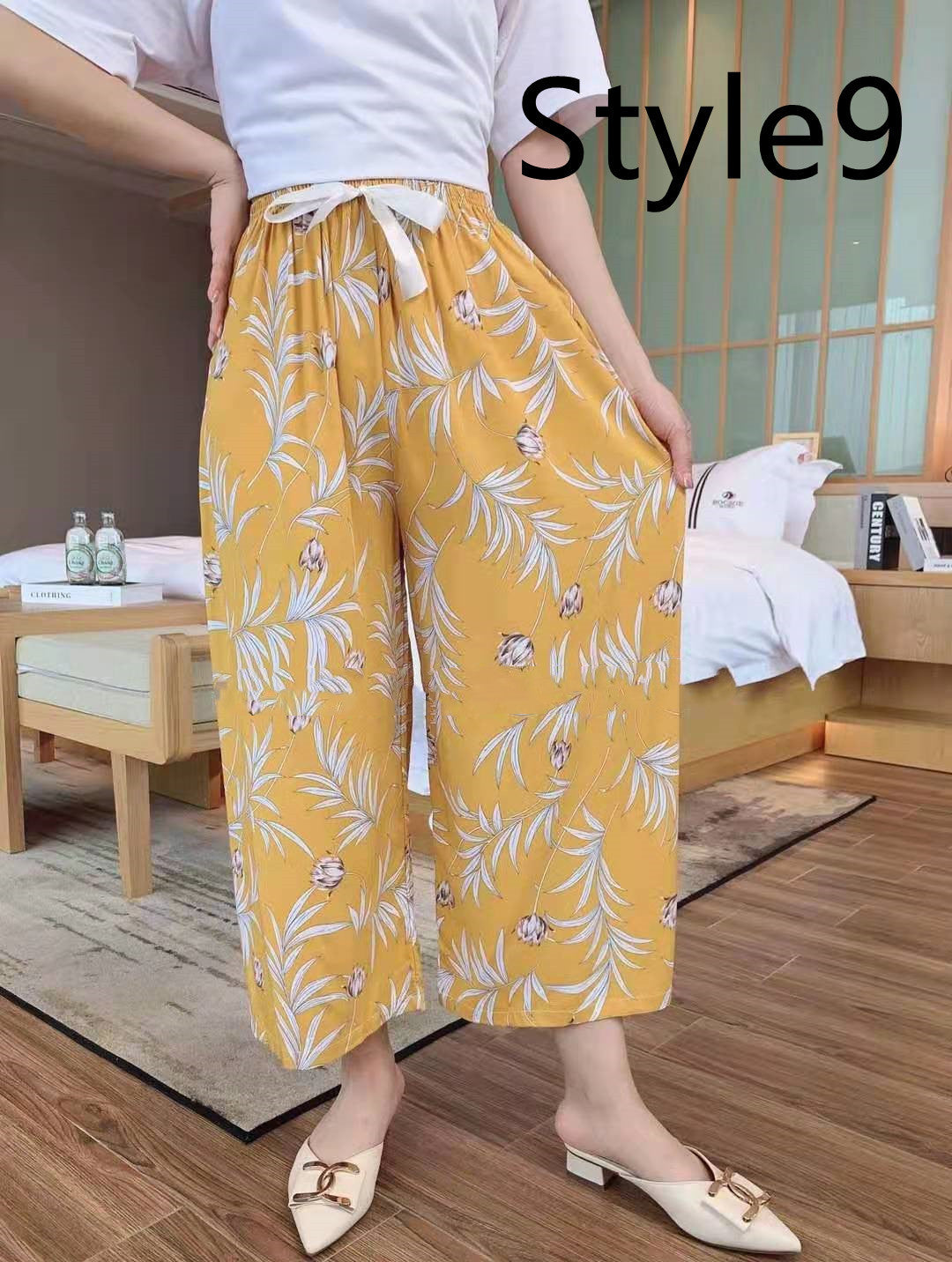 Cotton Silk Pajama Pants, Thin Cotton Silk Wide-leg Pants, Home