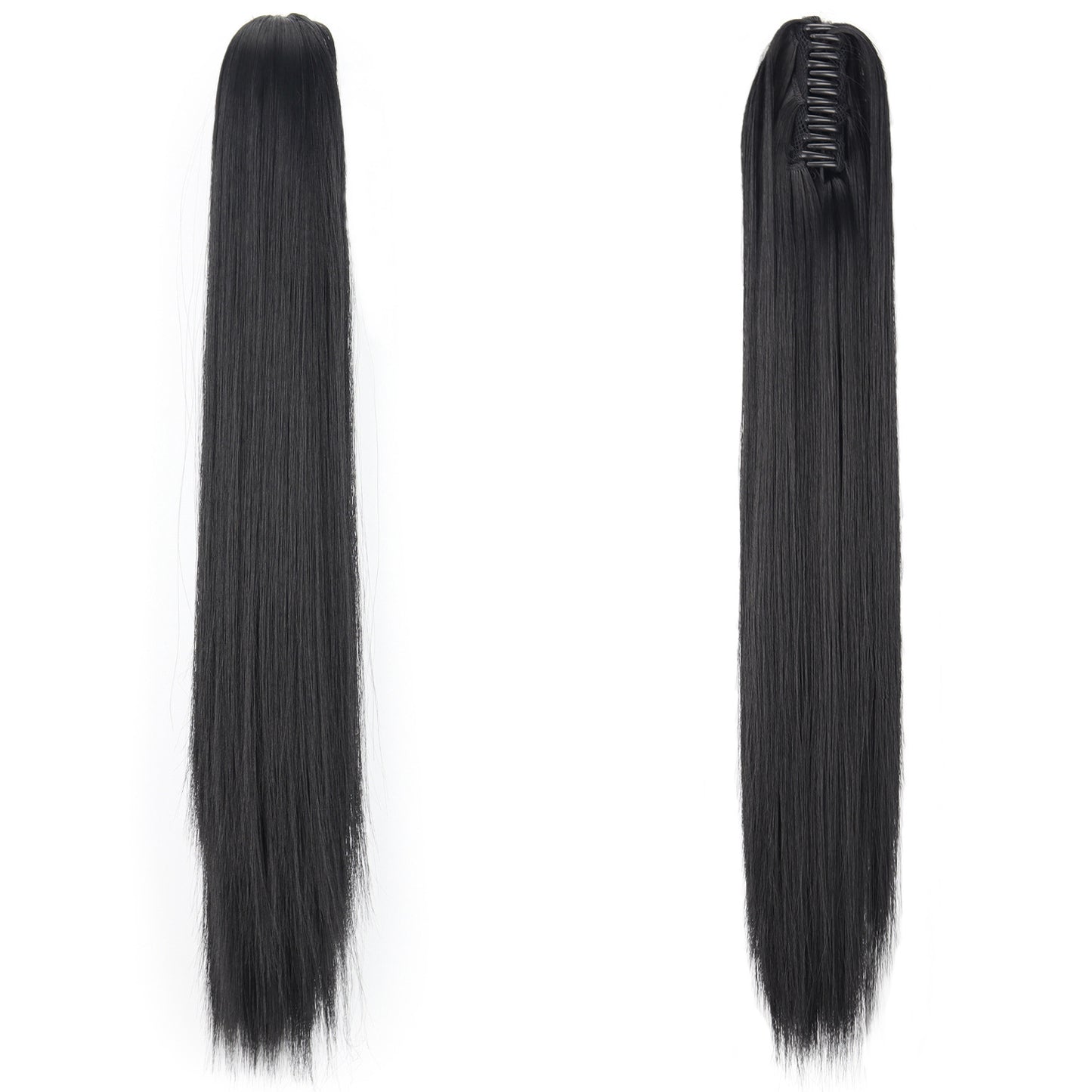 Fashion Ponytail Claw Clip Long Straight Hair Human Wig Fluffy