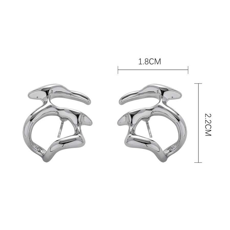 Internet Celebrity Irregular Liquid Stud Earrings For Women Simple