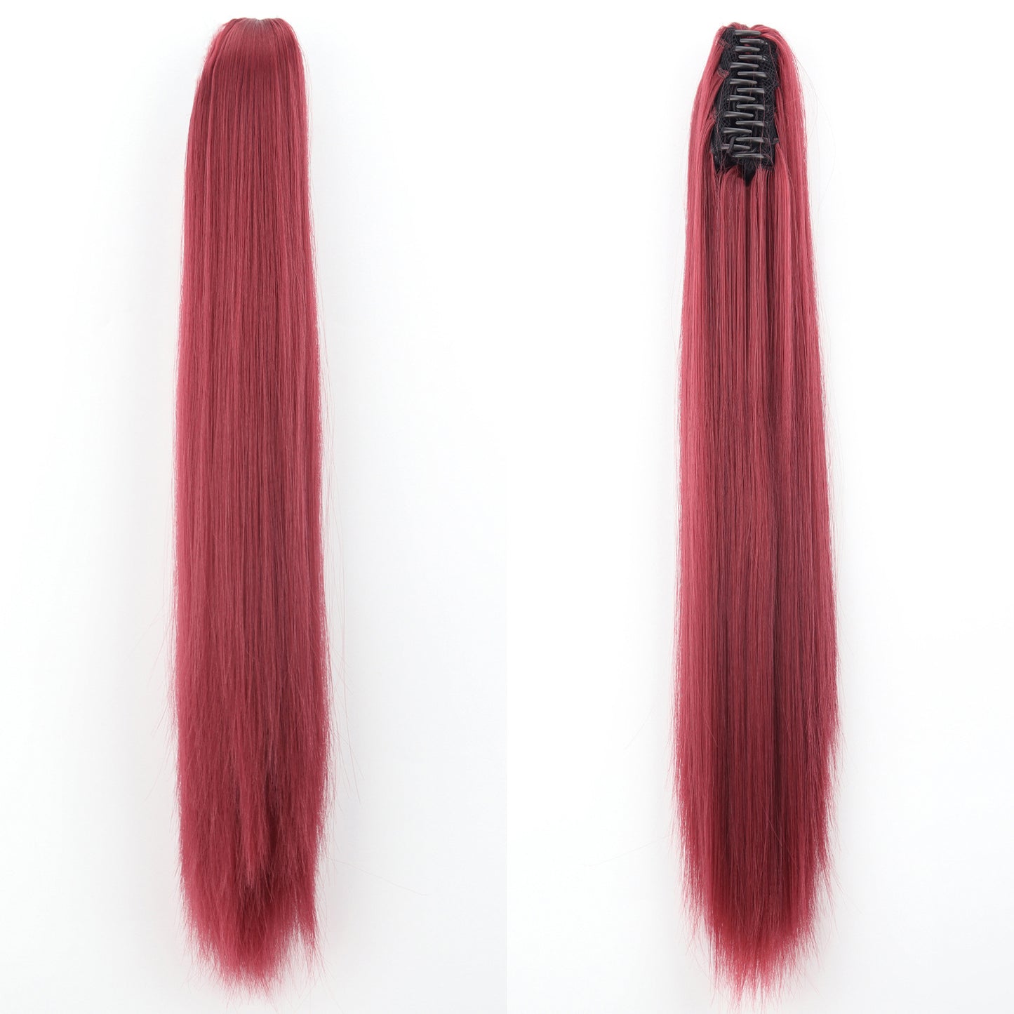 Fashion Ponytail Claw Clip Long Straight Hair Human Wig Fluffy