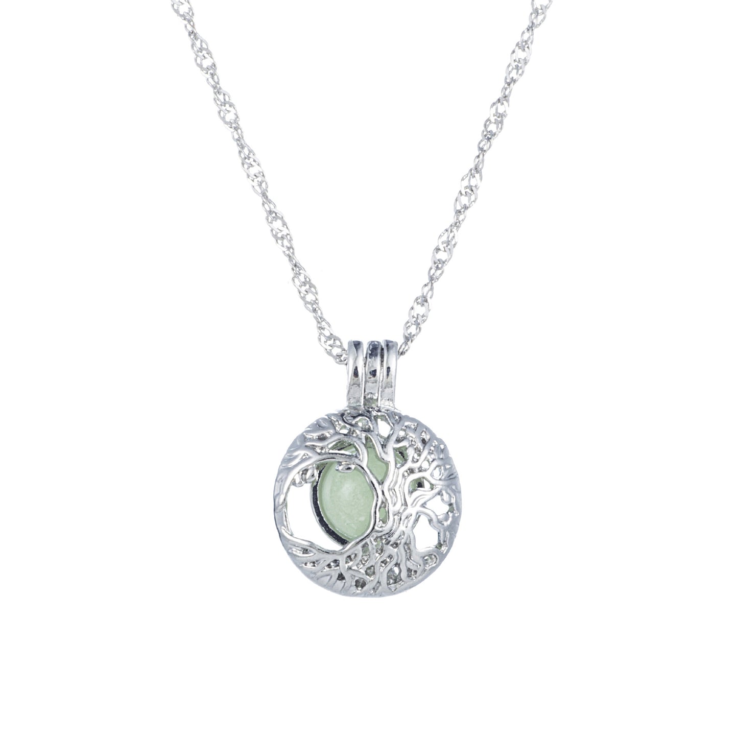 Hollow Open Lucky Tree Noctilucent Necklace Women