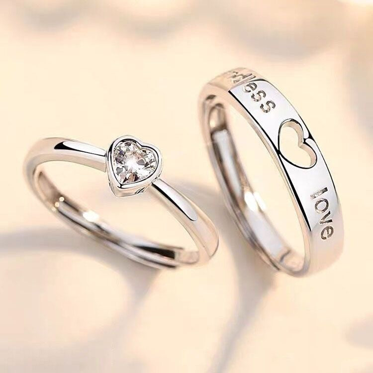 Love You With One Heart Couple Ring Men And Women