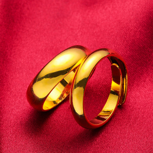 Brass Gold-plated Open-cut Glossy Ring