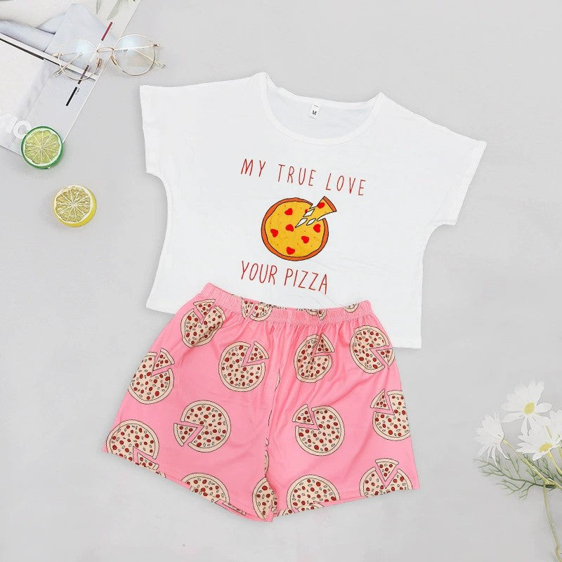 Ladies Vest Short Sleeve Shorts Cotton Pajama Set
