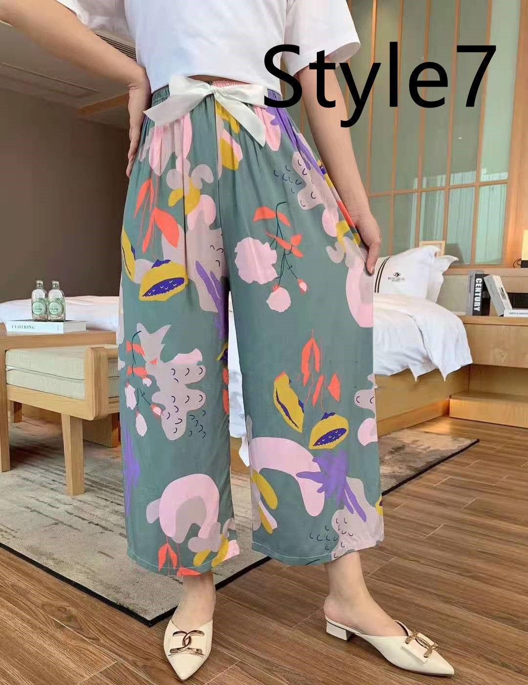 Cotton Silk Pajama Pants, Thin Cotton Silk Wide-leg Pants, Home