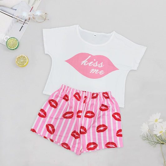 Ladies Vest Short Sleeve Shorts Cotton Pajama Set