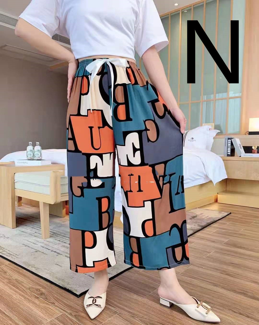 Cotton Silk Pajama Pants, Thin Cotton Silk Wide-leg Pants, Home