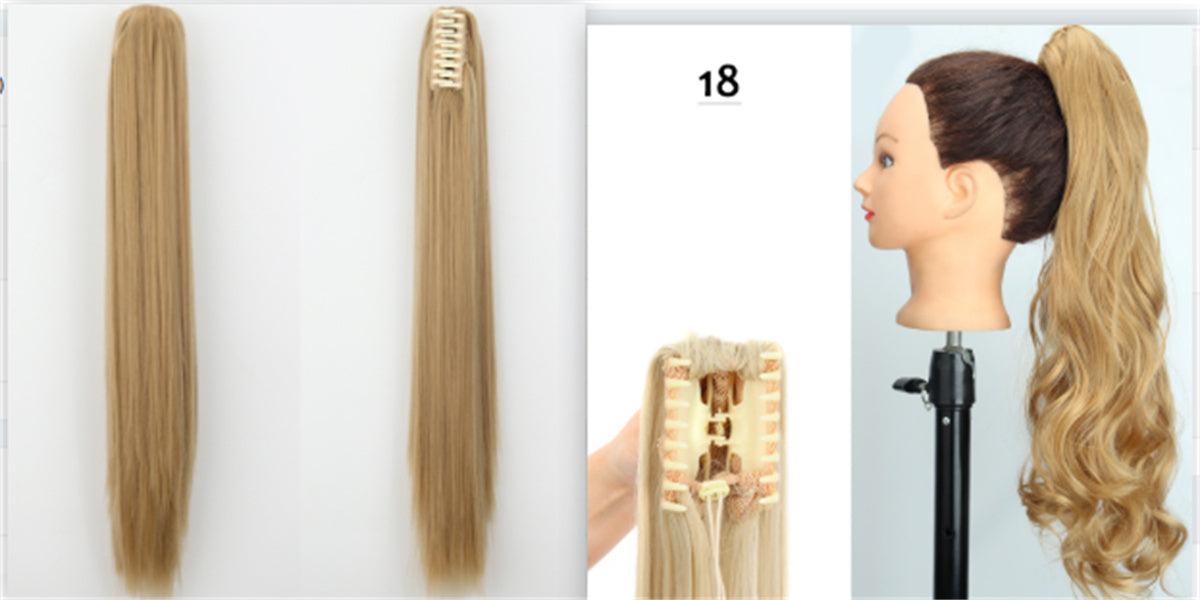 Fashion Ponytail Claw Clip Long Straight Hair Human Wig Fluffy