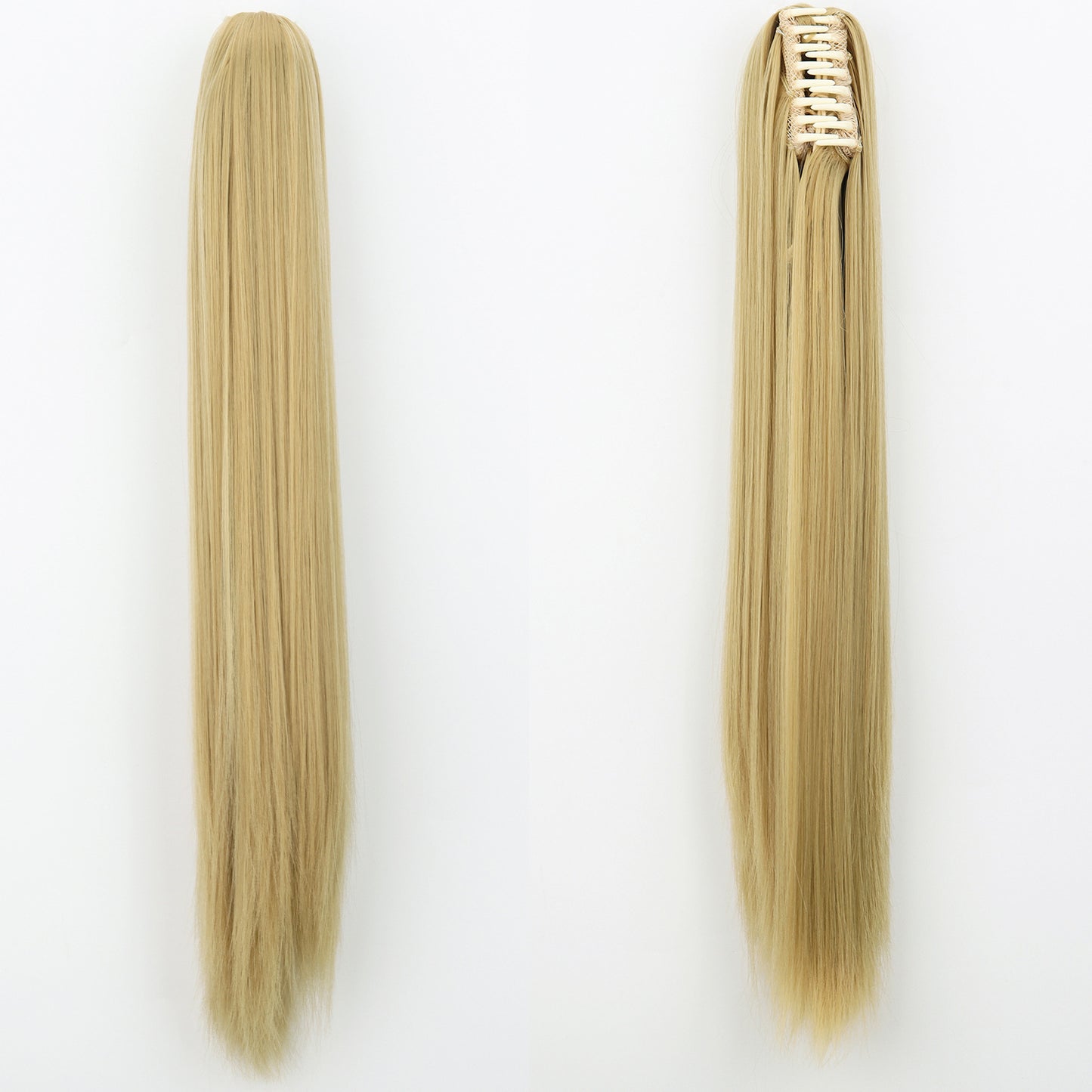 Fashion Ponytail Claw Clip Long Straight Hair Human Wig Fluffy