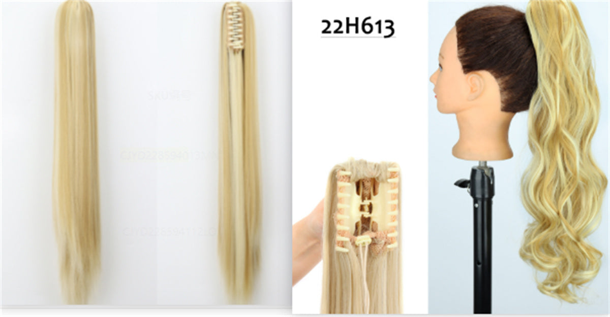 Fashion Ponytail Claw Clip Long Straight Hair Human Wig Fluffy