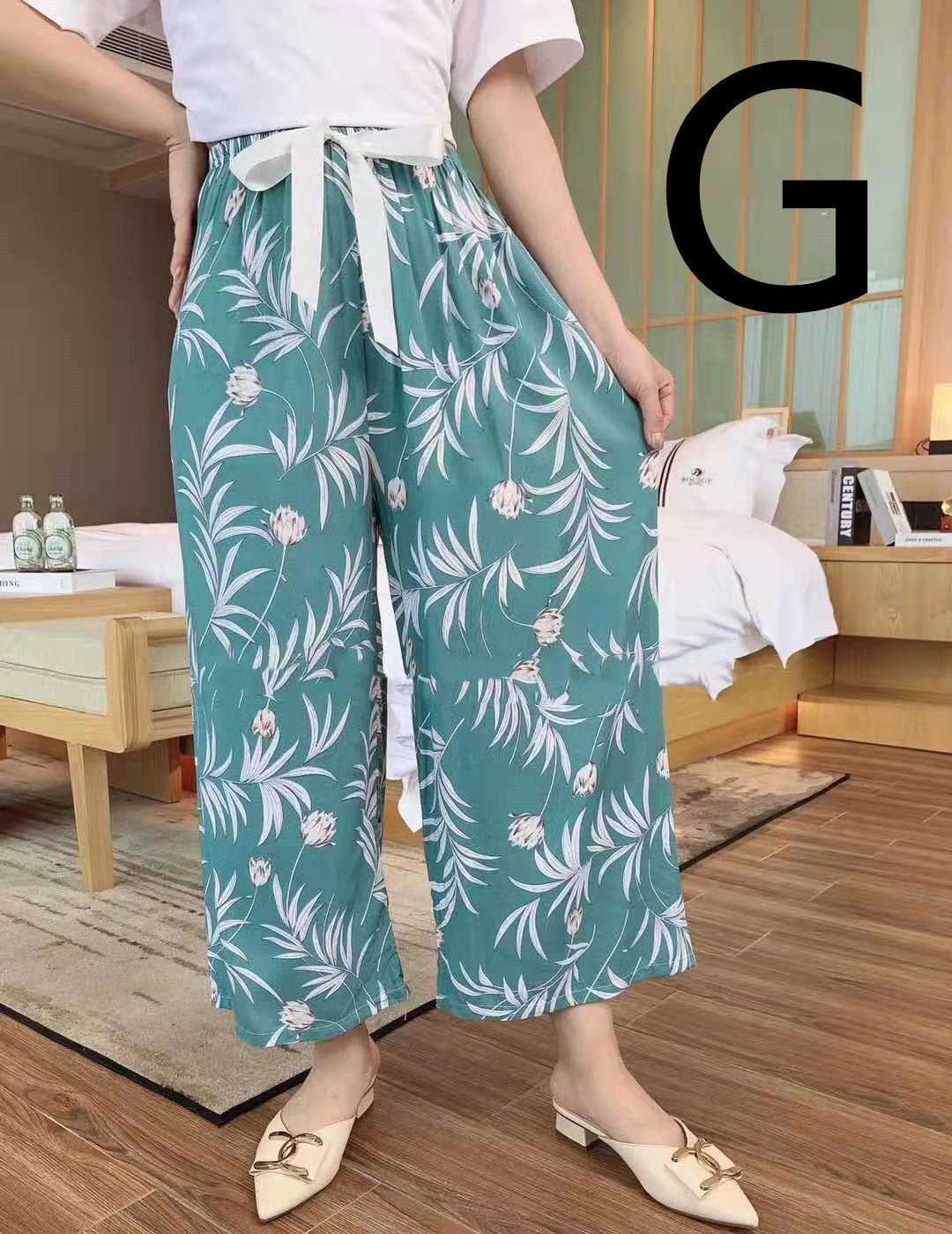 Cotton Silk Pajama Pants, Thin Cotton Silk Wide-leg Pants, Home