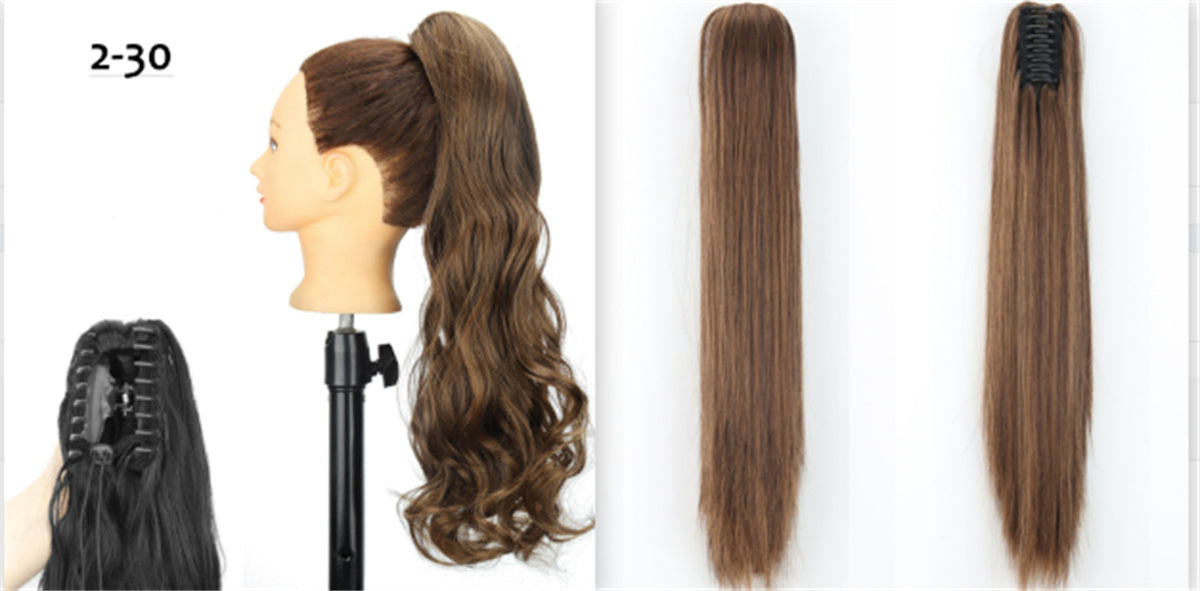 Fashion Ponytail Claw Clip Long Straight Hair Human Wig Fluffy