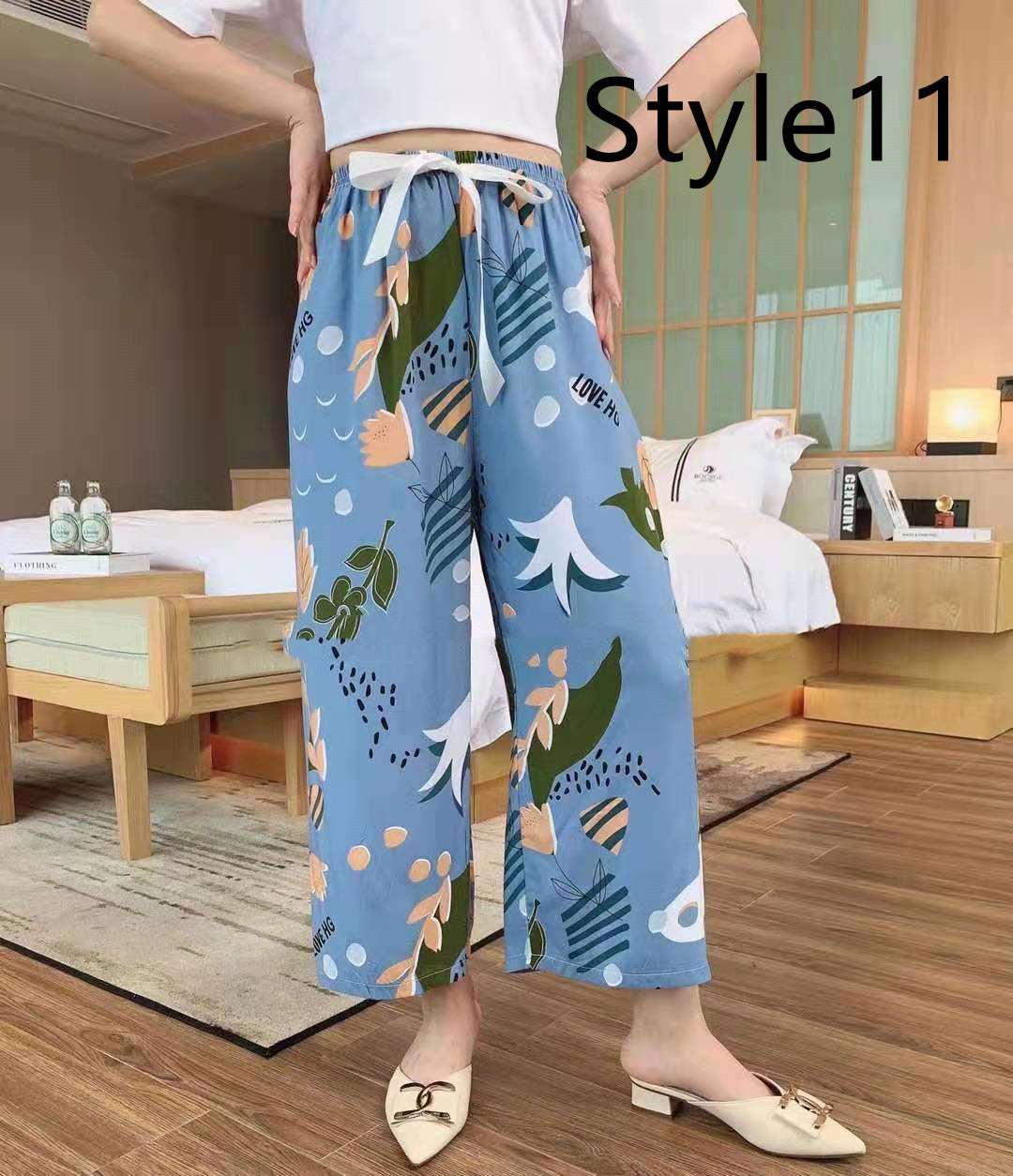 Cotton Silk Pajama Pants, Thin Cotton Silk Wide-leg Pants, Home