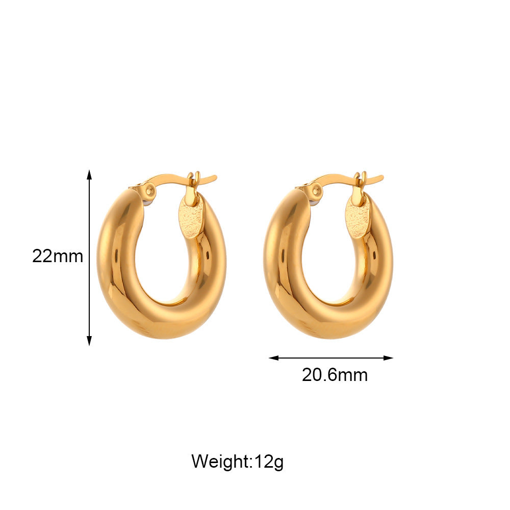 Cylindrical Hollow Ear Ring Women