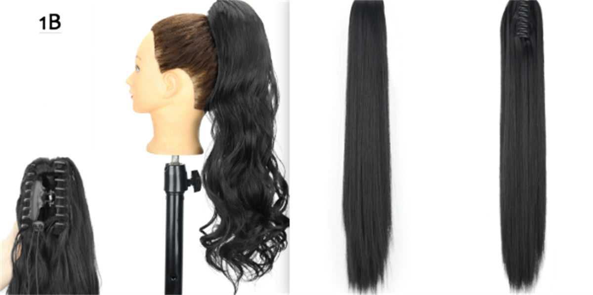Fashion Ponytail Claw Clip Long Straight Hair Human Wig Fluffy