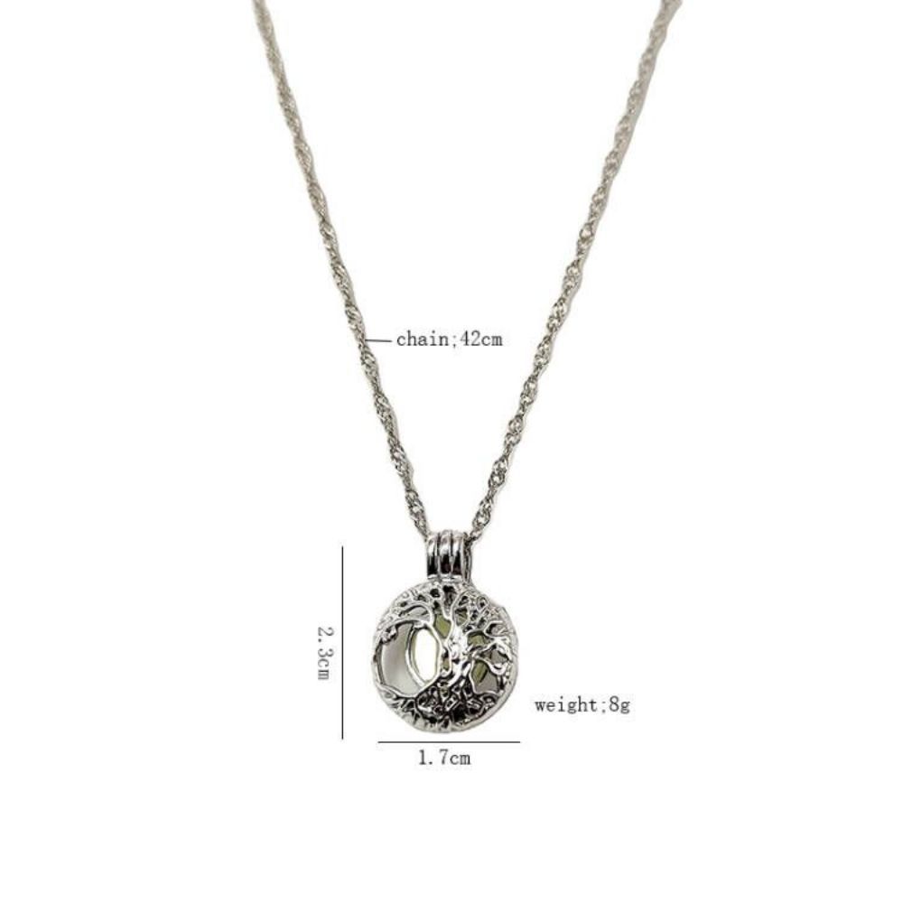 Hollow Open Lucky Tree Noctilucent Necklace Women