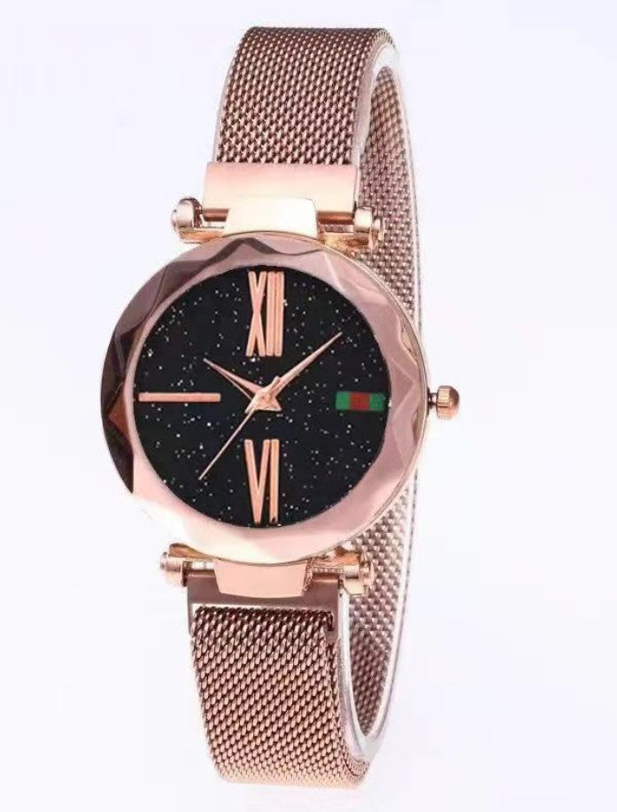 Starry Sky Women's Watch With Magnet Mesh And Diamond Quartz Watch