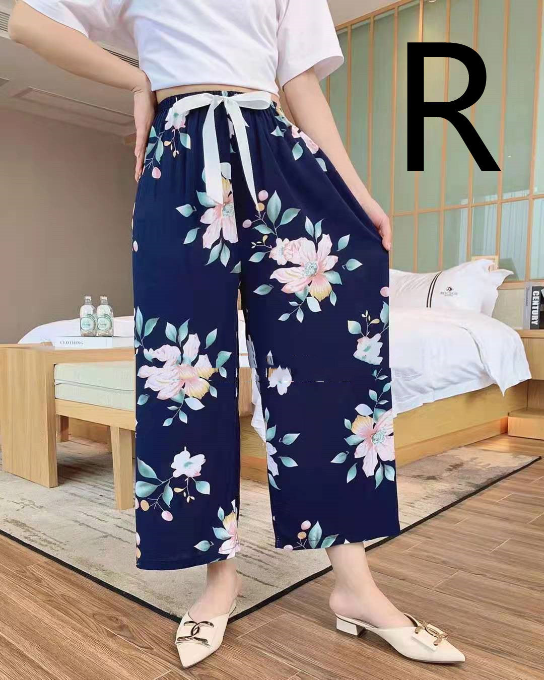 Cotton Silk Pajama Pants, Thin Cotton Silk Wide-leg Pants, Home