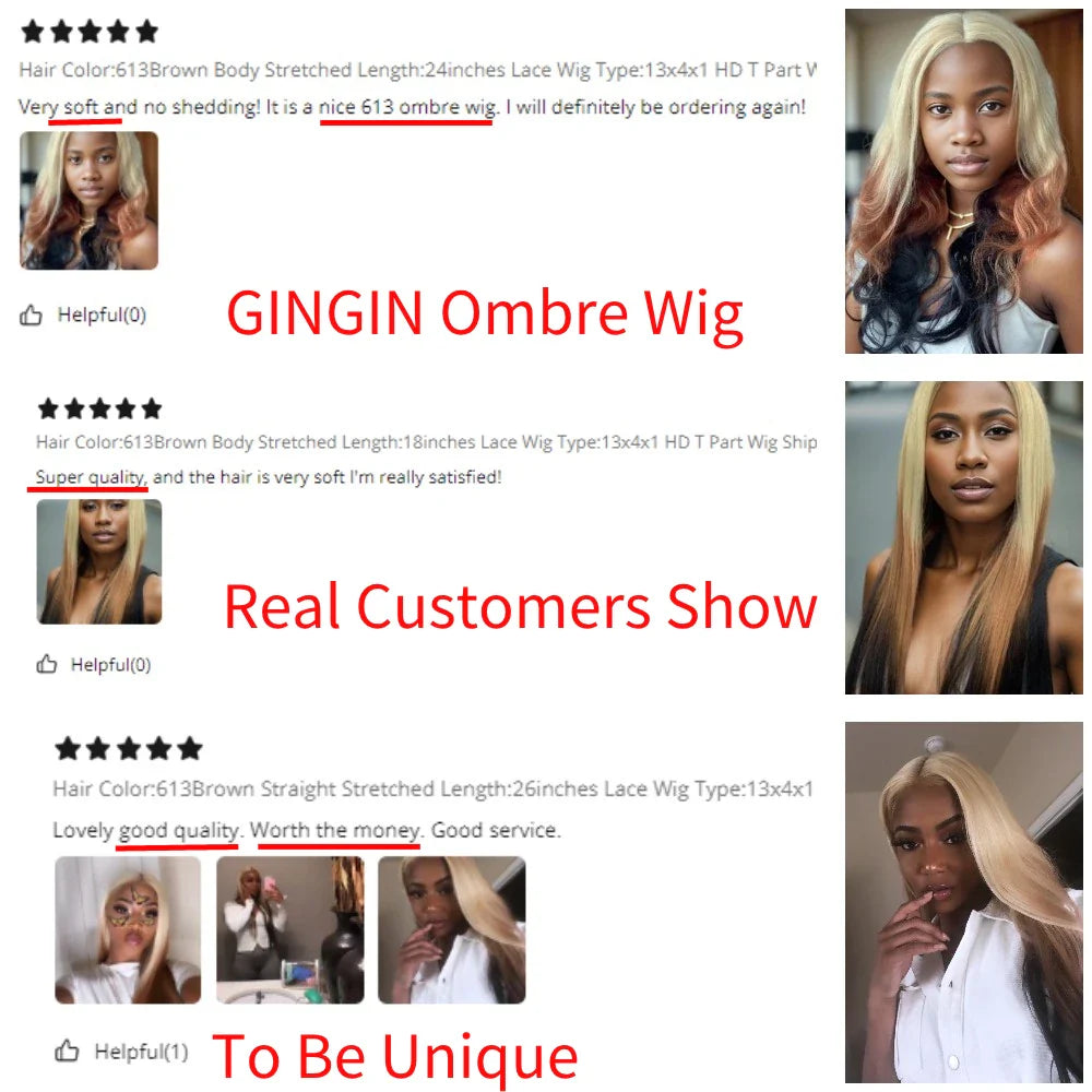 Ombre 613 Lace Front Human Hair Wigs Pre Plucked 13x4 HD Lace Front Wig Reverse Ombre Hair On Blonde 3 Tone Ombre Wigs On Sale