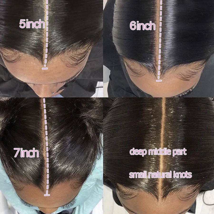 250% Real HD Lace Closure Wig 7X7/6X6/5X5 Closure Wig Pre Plucked Glueless 100% Human Hair Bone Straight Natural Wig For Woman