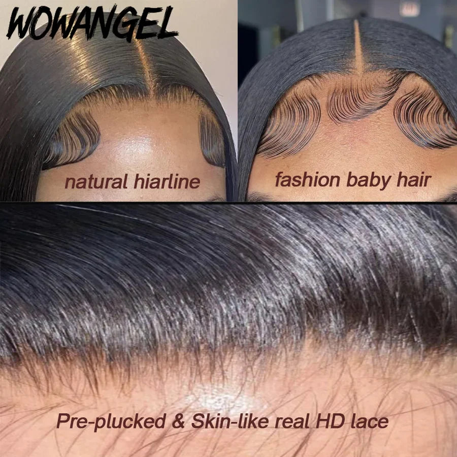 250% Real HD Lace Closure Wig 7X7/6X6/5X5 Closure Wig Pre Plucked Glueless 100% Human Hair Bone Straight Natural Wig For Woman