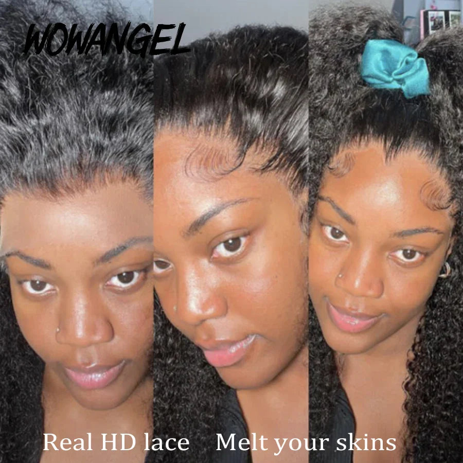 WOWANGEL 34inch Water Wave Wigs 5x5 HD Lace Closure Human Hair Wig 250% Melt All Skins Closure Curly Wig Remy Hair Wig For Woman