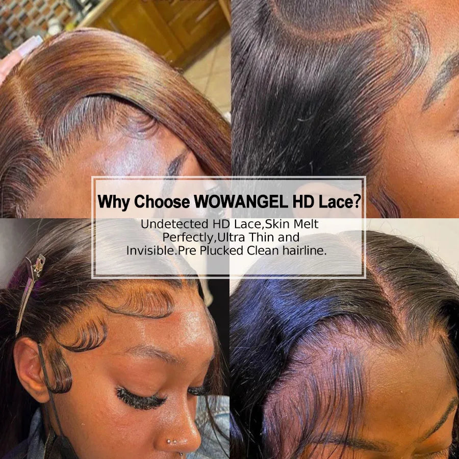 28inch Ash Blonde Body Wave Real HD Lace Front Human Hair Wig Melt Skins Ombre Colored Wigs 13x6 Full Lace Frontal Wig Glueless