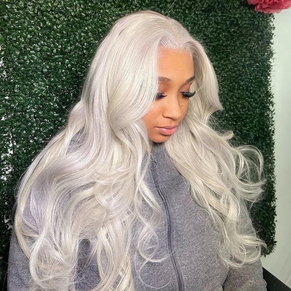 White Human Hair Wigs For Women Platinum Blonde Lace Front Wig Human Hair Straight Brazilian Remy Hair HD Transparent Lace Wigs