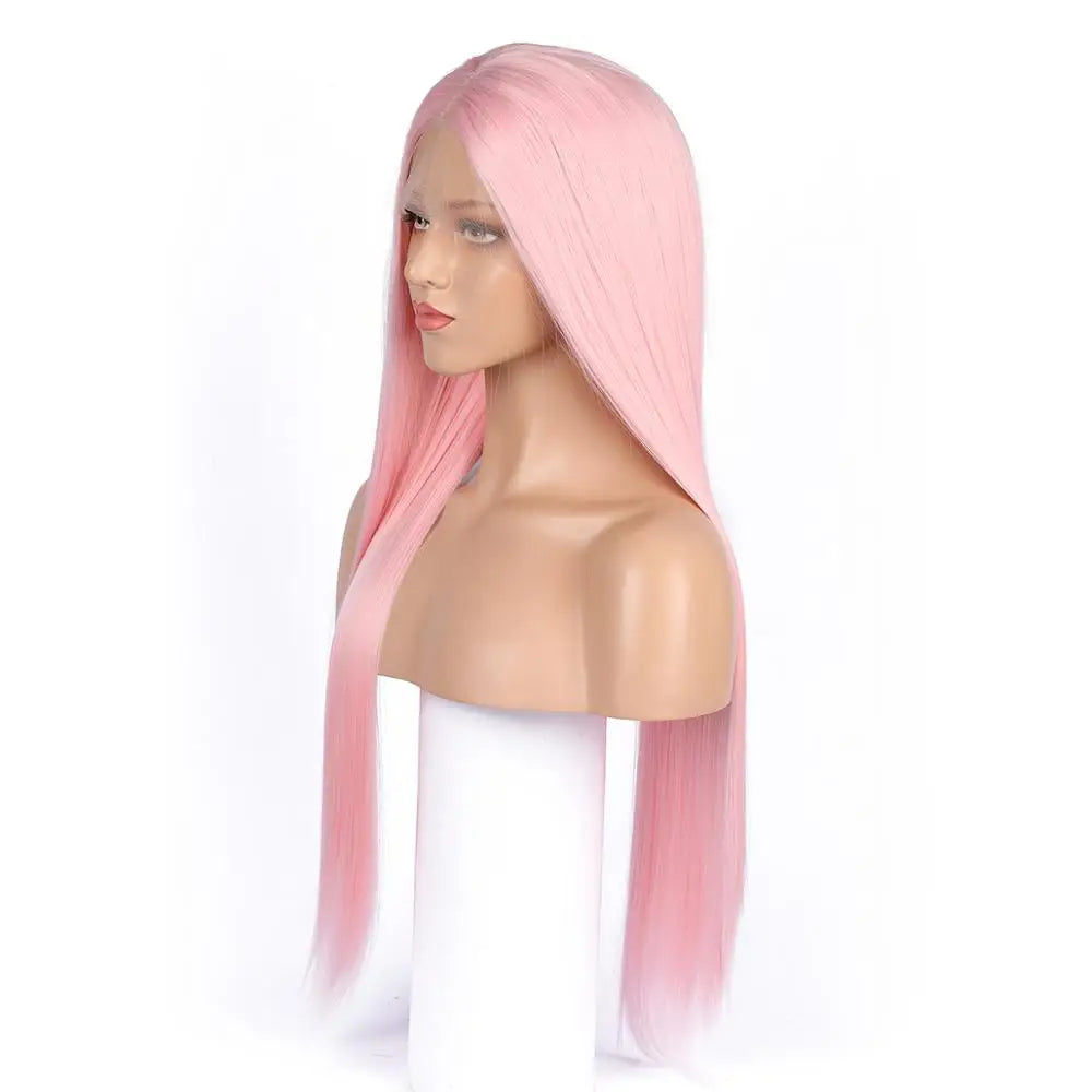 26inch Virgin Hair Baby Pink 13x6 Front Lace Wig Transparent European Human Hair Wigs Pre Plucked with Baby Hair 130density