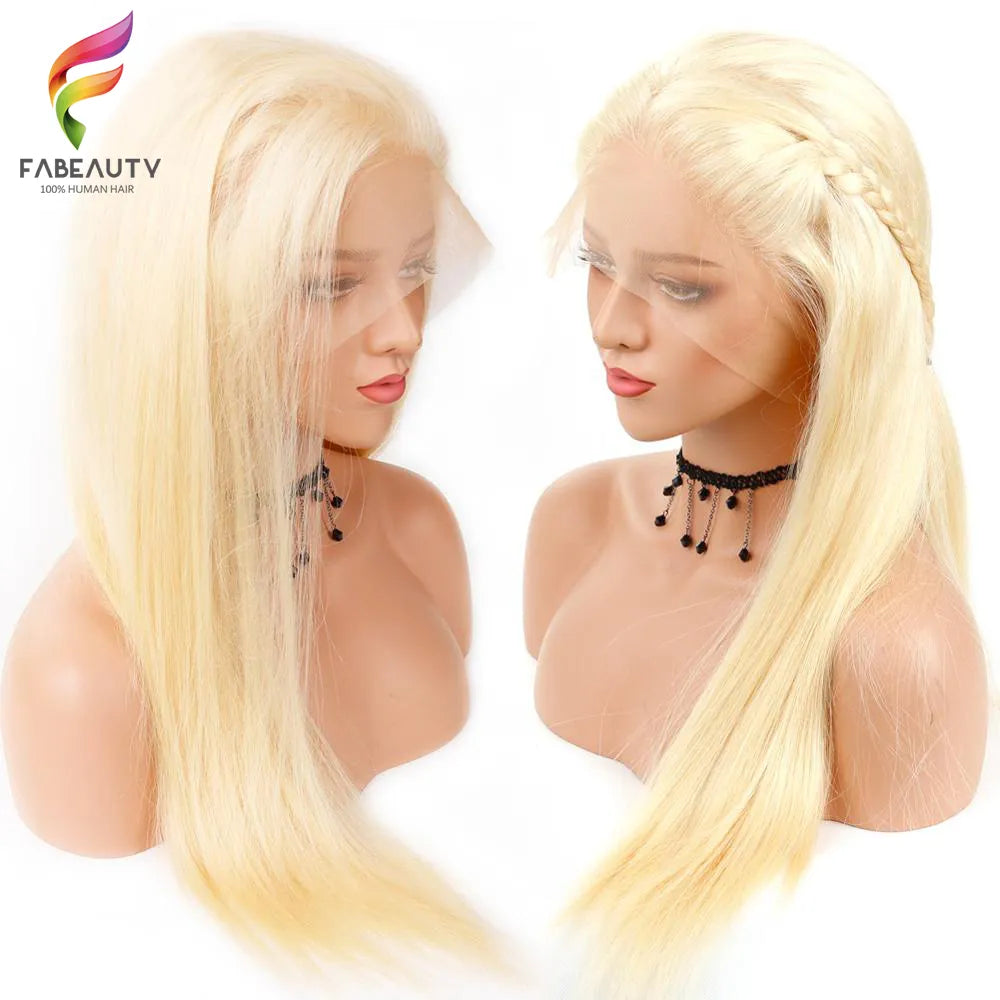 13x4 Blonde Lace Front Wig Straight Human Hair 613 Hd Lace Frontal Wig Pre Plucked With Baby Hair Wig for Women 42" Long Hair