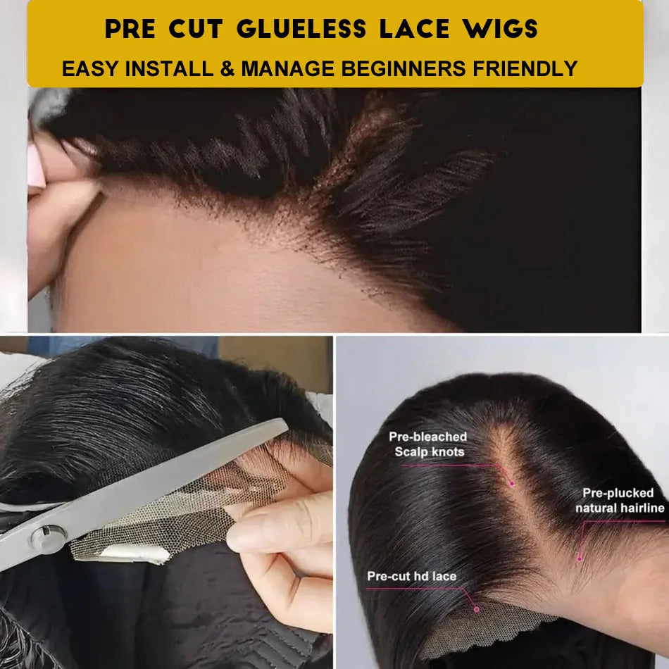 5x5 HD Lace Closure Wig Straight Glueless Wig Human Hair Brazilian 6x6 Lace Closure Wig Pre Plucked Ossilee Hair Wig
