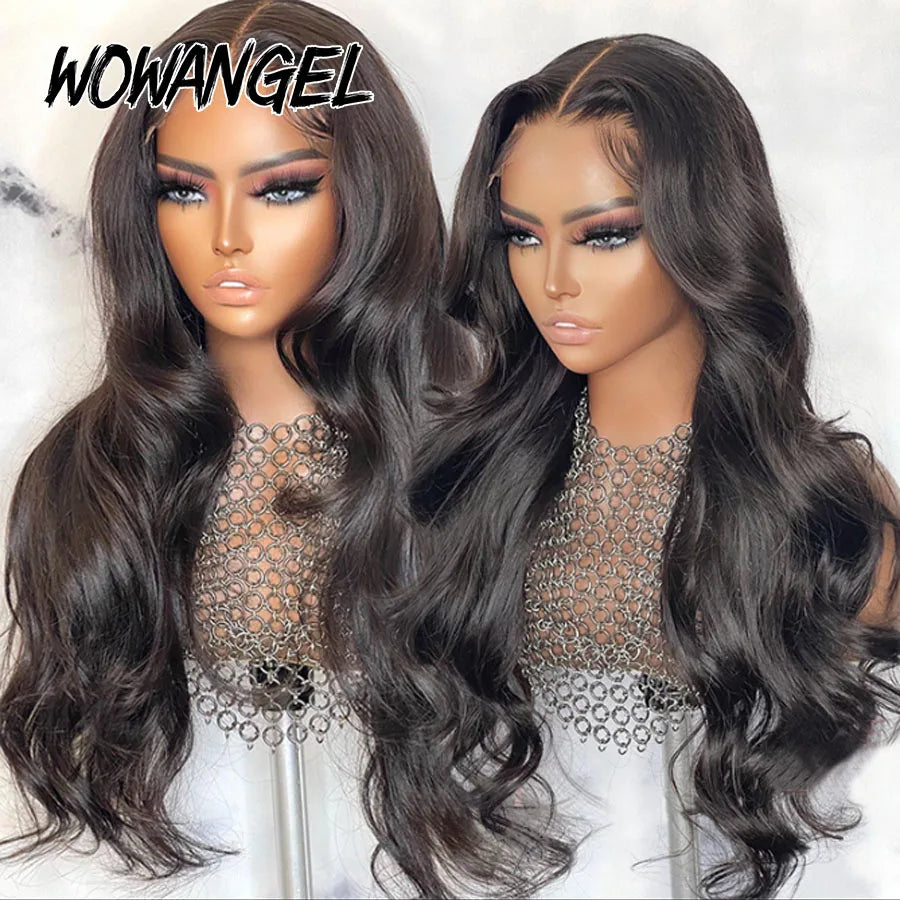 Wow Angel 7x7 HD Lace Closure Wigs 34inch Body Wave Wigs Remy Hair 6x6 HD Lace Closure Human Hair Wigs Pre Plucked Glueless Wigs