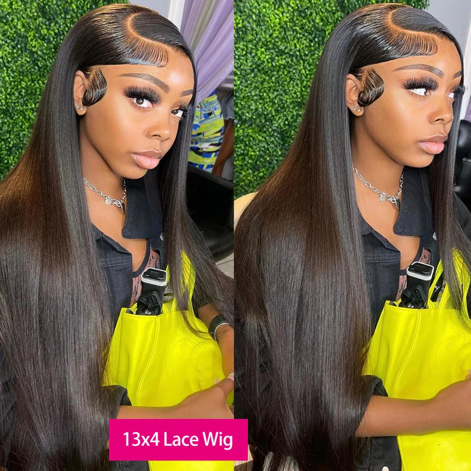 Bone Straight 13x4 Lace Frontal Human Hair Wigs Straight 30 32 inch Transparent Lace Front Closure Wig Brazilian For Women
