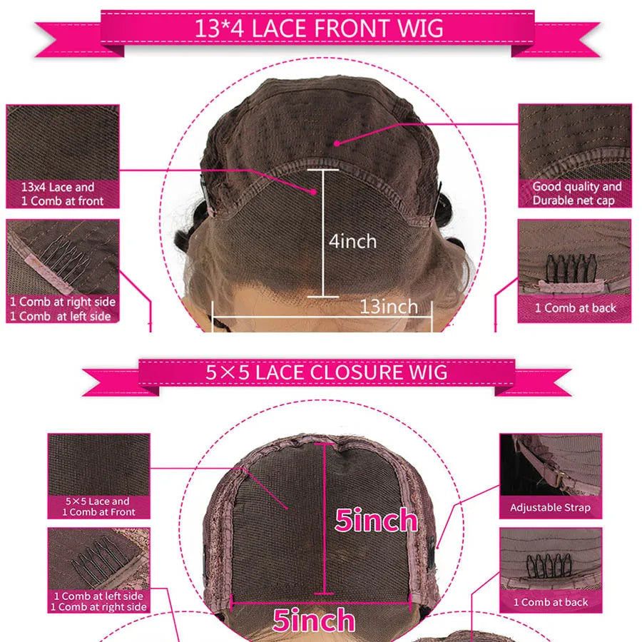 KRN Ombre Blonde Curly 4x4 Closure Wigs With Baby Hair  13x6 Lace Front Brazilian Hair Wigs Highlight Human Hair Wig For Women
