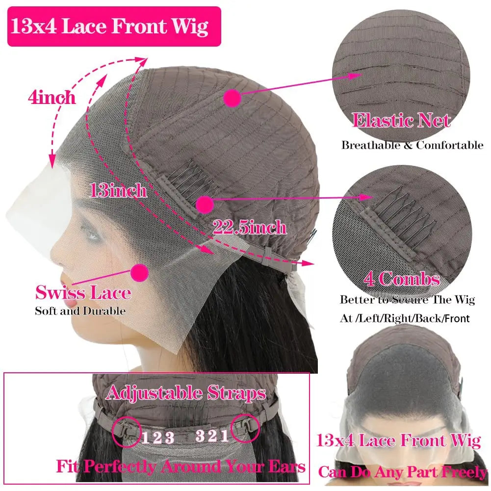 Wear To Go Loose Deep Wave Wigs Human Hair Pre Plucked Cut 30Inch Lace Frontal Human Hair Wigs 4x4 Loose Wave Closure Wigs